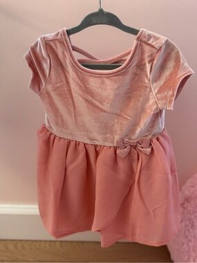 GAP Pink Velvet & Chiffon Dress with Bow